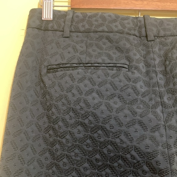 Theory Black Embroidery Diamond Pattern Tapered Tailored Wardrobe Staple Pants 2 - Picture 16 of 17